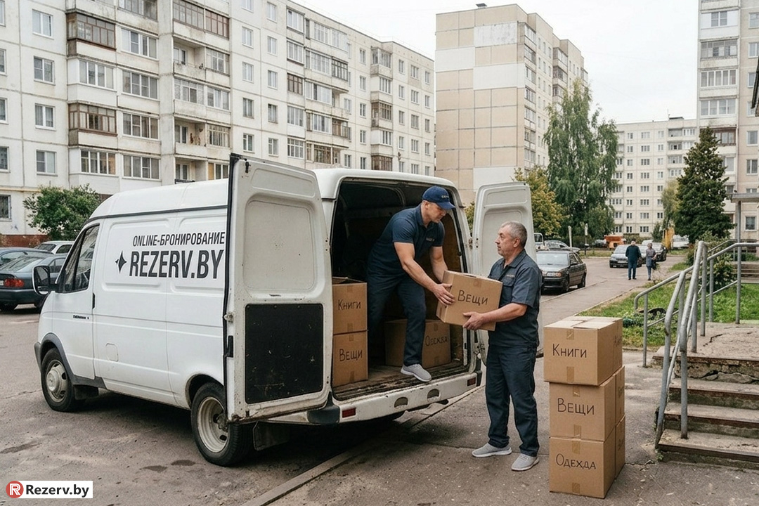 мужчины загружают автомобиль грузом