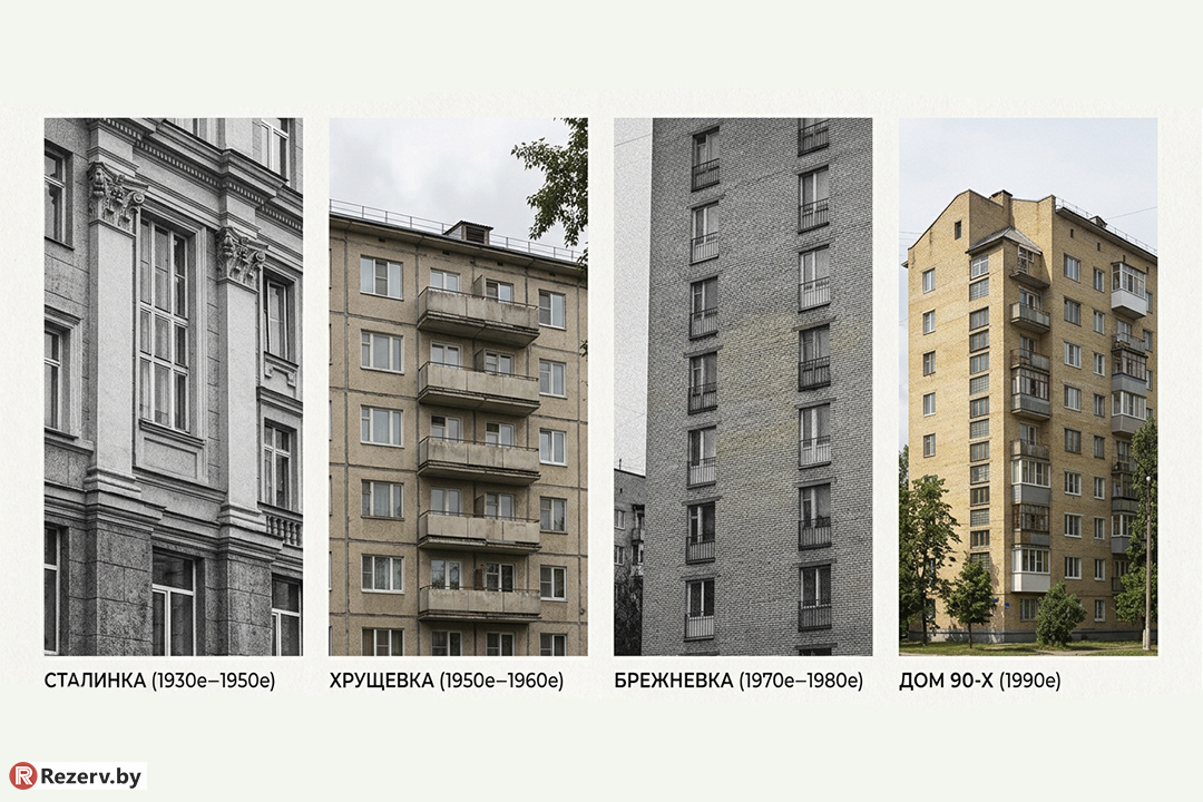 отличие архитектуры домов разной советской эпохи